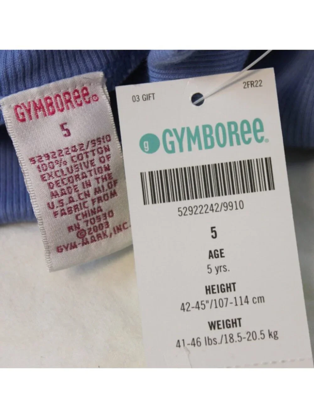 2003 Gymboree Flower Blossom Periwinkle Turtleneck Shirt Tee sz 5 Ribbed sz 5